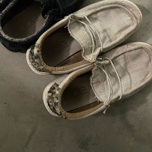Kids Size Y2 Hey Dudes. Khaki and Camo.